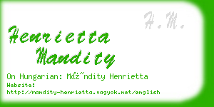 henrietta mandity business card